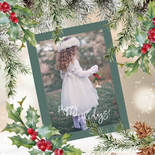 Happy Holidays Script Photo Christmas Holiday Card