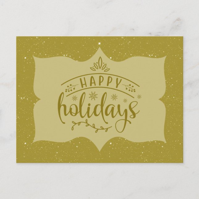 Happy Holidays Script Postcard (Front)
