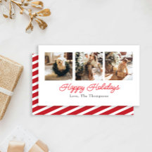 Happy Holidays Script - Triple Photo Card