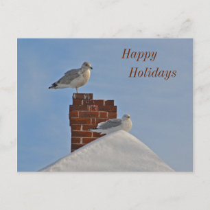 Happy Holidays Seashore Holiday Postcard