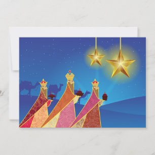 Happy Holidays   Silent Night Three Wise Men Holiday Card