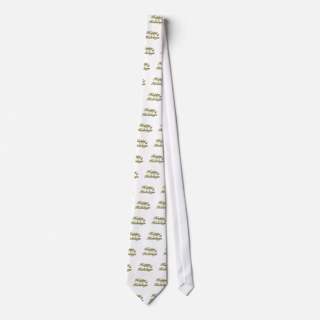 Happy Holidays Simple Text Tie (Front)