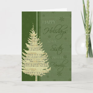 Happy Holidays Sister & Family Christmas Card