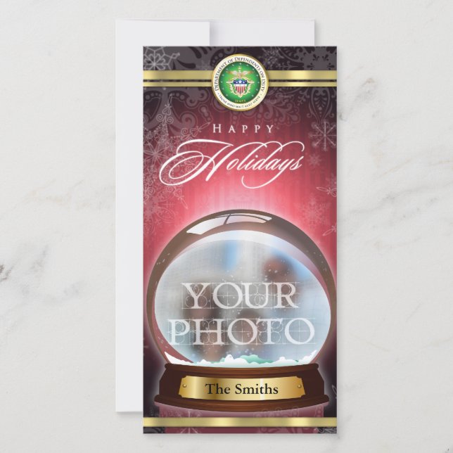 Happy Holidays Snow Globe Holiday Card (Front)