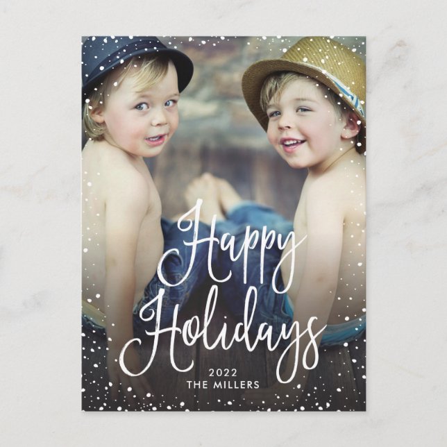 Happy Holidays Snow Holiday Postcard (Front)