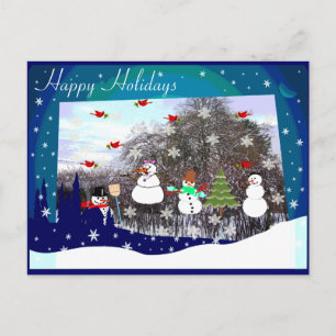Happy Holidays Snow Scene Holiday Postcard