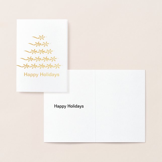 Happy Holidays snow Stars Tree Christmas Foil Card (Display)