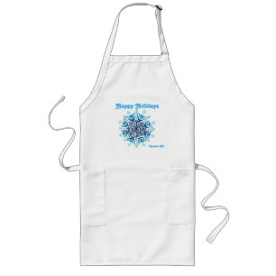 Happy Holidays Snowflake Customize It Long Apron