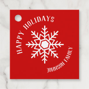 Happy Holidays - Snowflake Favour Tags
