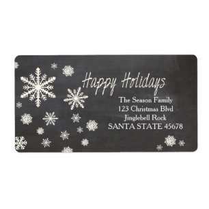 Happy Holidays snowflake Holiday Address Label