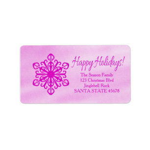 Happy Holidays snowflake Holiday Address Label