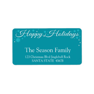 Happy Holidays snowflake holiday Label