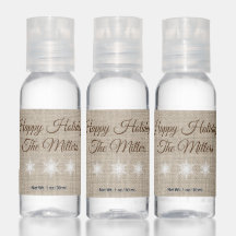 Happy Holidays Snowflake Light Burlap