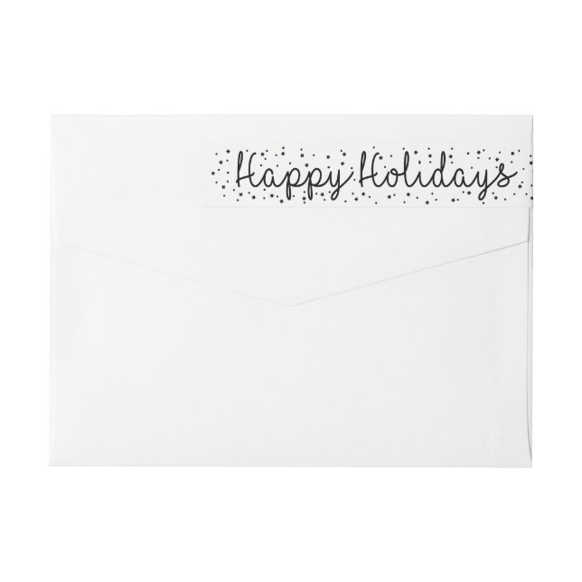Happy Holidays Snowflake wraparound label (Back)
