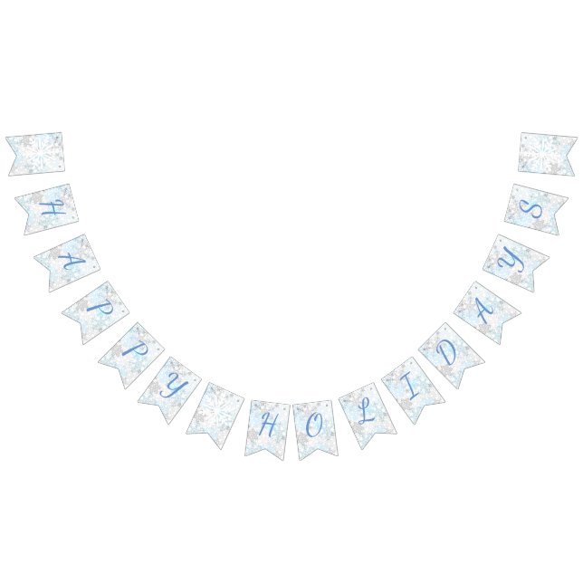 Happy Holidays Snowflakes - Bunting Flags (All)