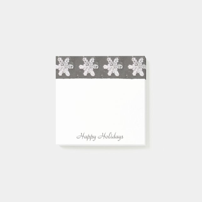 Happy Holidays Snowflakes Post-It Notes (Front)