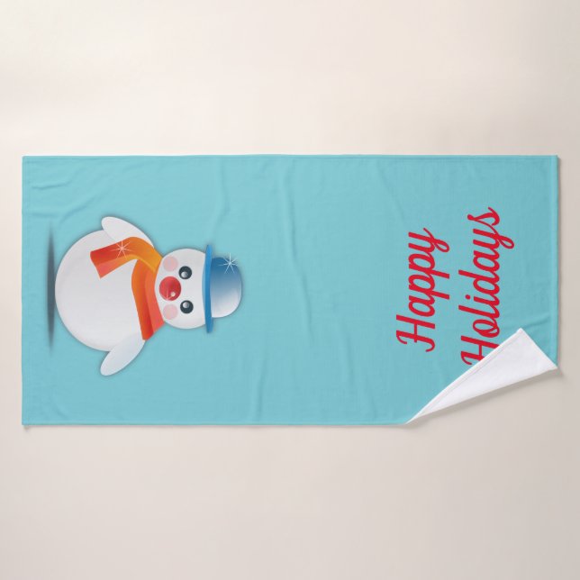 Happy Holidays Snowman Bath Towel Set (Bath Towel)