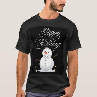 Happy Holidays Snowman – Festive Christmas Graphic T-Shirt