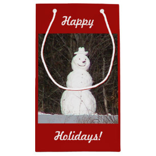 Happy Holidays Snowman Gift Bag