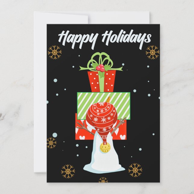 Happy Holidays Snowman Gifts Winter Greeting Card (Front)