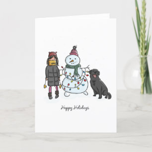 Happy Holidays Snowman Holiday Card