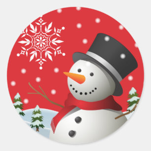 Happy Holidays Snowman Stickers