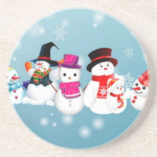 Happy Holidays Snowmen Coaster
