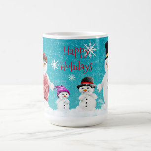 Happy Holidays Snowmen Magic Mug