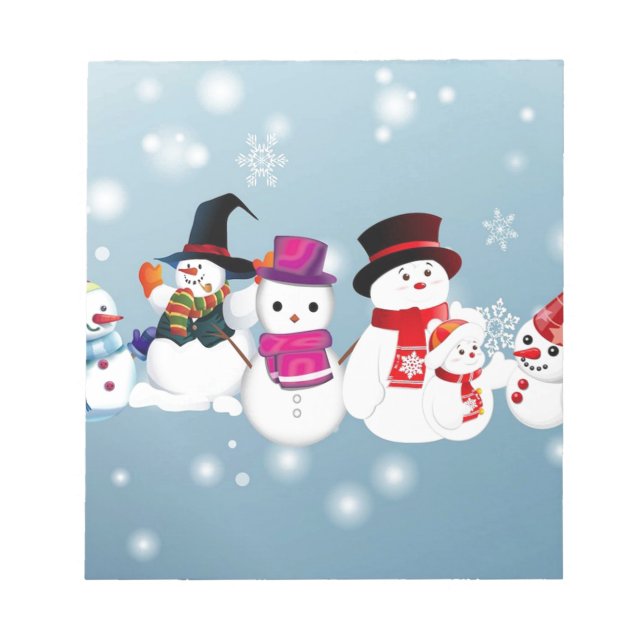 Happy Holidays Snowmen Notepad (Front)