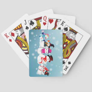 Happy Holidays Snowmen Playing Cards