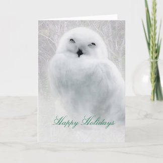 Happy Holidays .. Snowy Owl greeting card