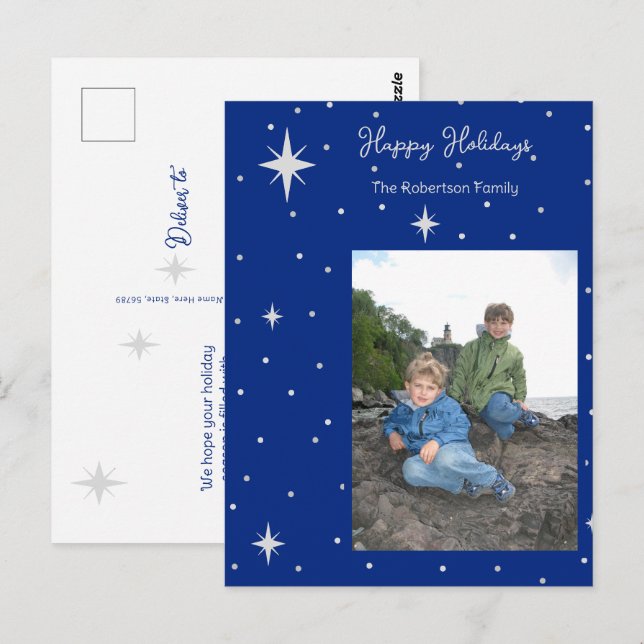 Happy Holidays Starlight Photo Holiday postcard (Front/Back)