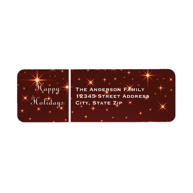 Happy Holidays Stars - Adresse de retour (Devant)