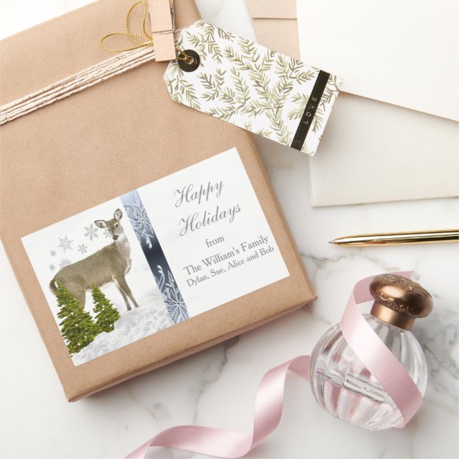 Happy Holidays Sticker de salutation personnalisée (Cadeaux)