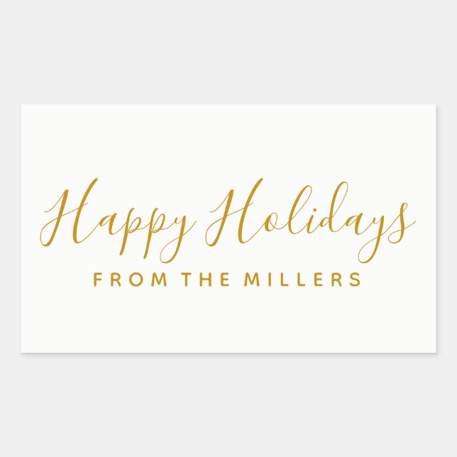 Happy Holidays Sticker Gold Script (Devant)