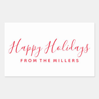 Happy Holidays Sticker Script Rouge Personnalisé