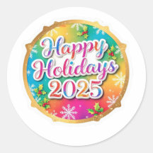 happy holidays stickers 2025