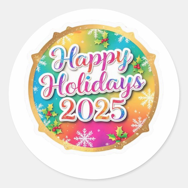 happy holidays stickers 2025 (Front)