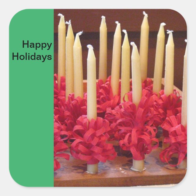 Happy Holidays stickers with Moravian candles (Devant)