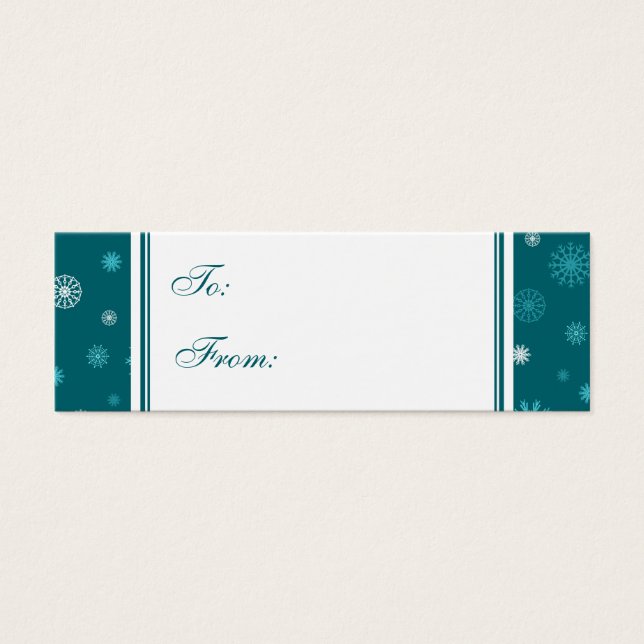 Happy Holidays Teal Snowflakes Gift Tags (Front)
