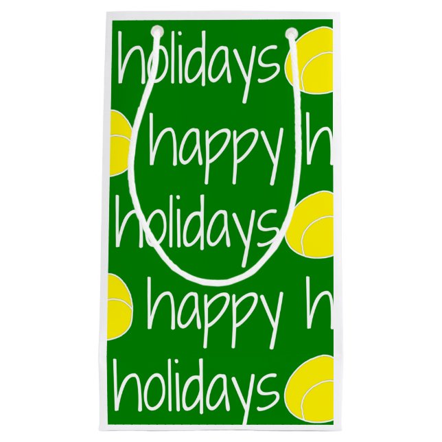 Happy Holidays Tennis Themed Gift Bag (Front)