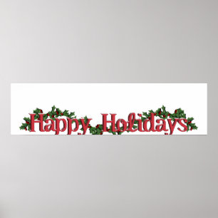 Happy Holidays Text Design Poster