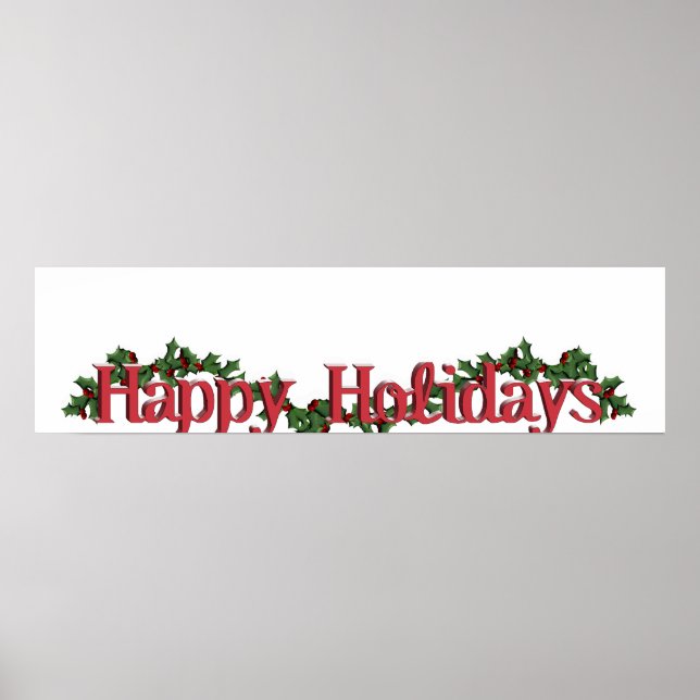 Happy Holidays Text Design Poster (Front)