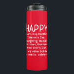 Happy Holidays Thermal Tumbler<br><div class="desc">Happy Holidays gift perfect fotr festive season</div>