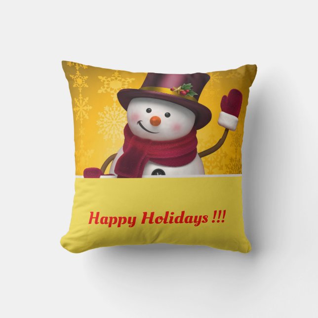 Happy Holidays Throw Pillow (Front)
