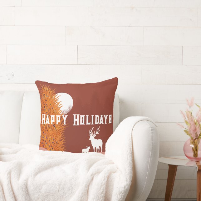 Happy Holidays - Throw Pillow (Couch)