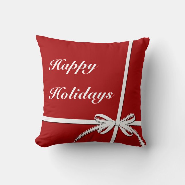 Happy Holidays Throw Pillow (Front)