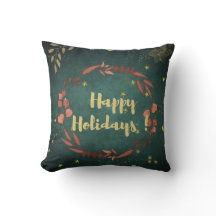 Happy Holidays Throw Pillow
