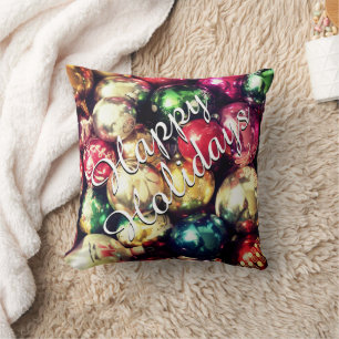 "Happy Holidays" Throw Pillow