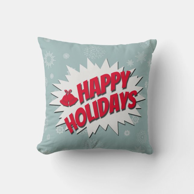 Happy Holidays Throw Pillow (Front)